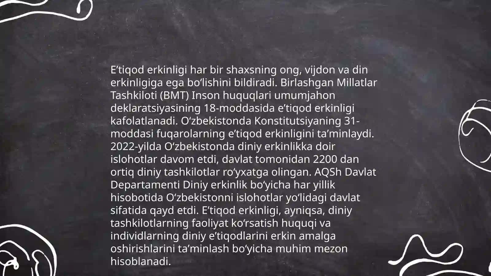 Vijdon va e'tiqod erkinligining ta'rifi 4