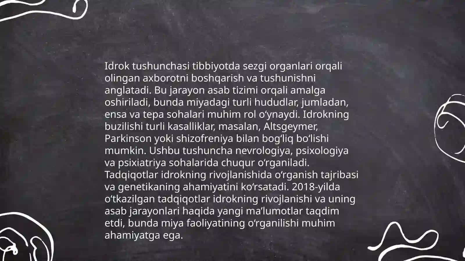 Idrok etish va tibbiyotda qoʻllanilishi 4