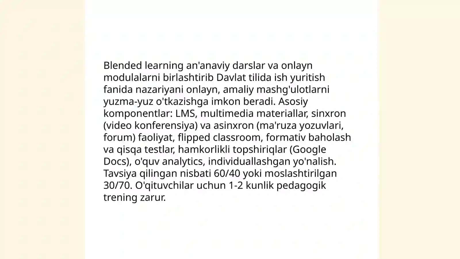 Davlat tilida ish yuritish fanida o'qitishda innovatsion texnalogiyalar 4