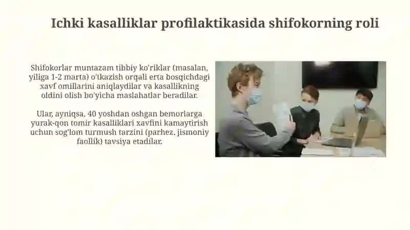 Ichki kasalliklar profilaktikasida maslahat turlari va qoidalari komunikatsion tosiqlar 4