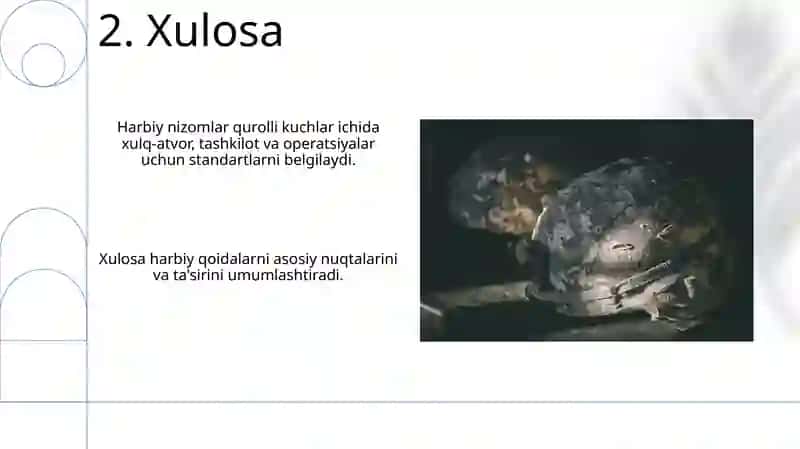 Umumharbiy nizomlar, uning asosiy talablari va mazmuni 4