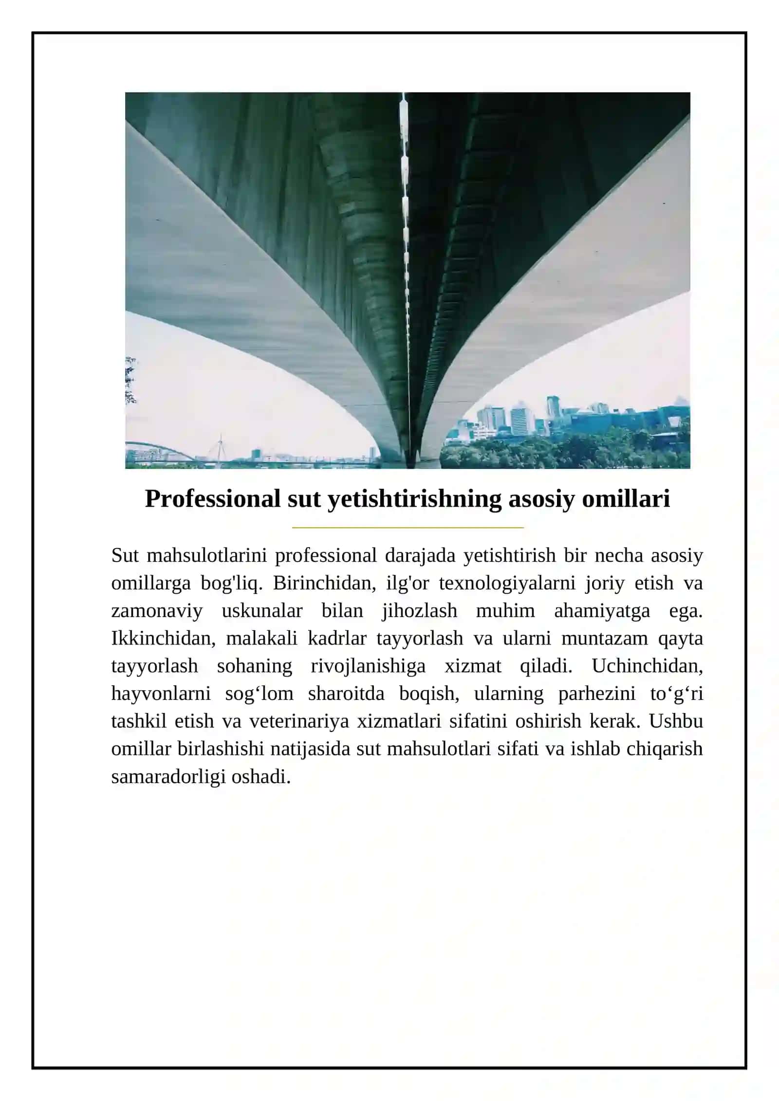 Sut maxsulotlarini yetishtirish qaysi davlatda professional ishlaydi 4