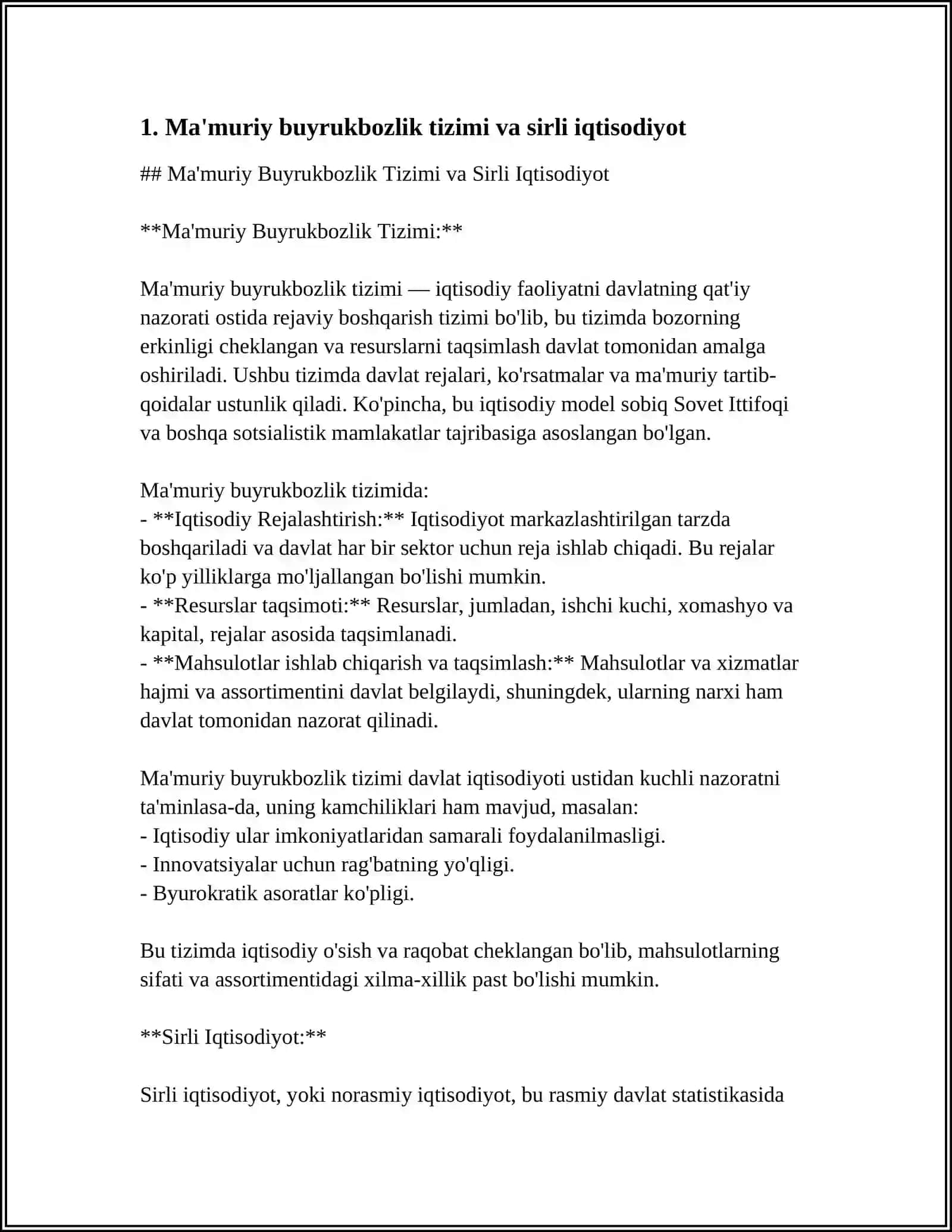 MA'MURIY BUYRUKBOZLIK TIZIMIDA XUFYONA IQTISODIYOT 4