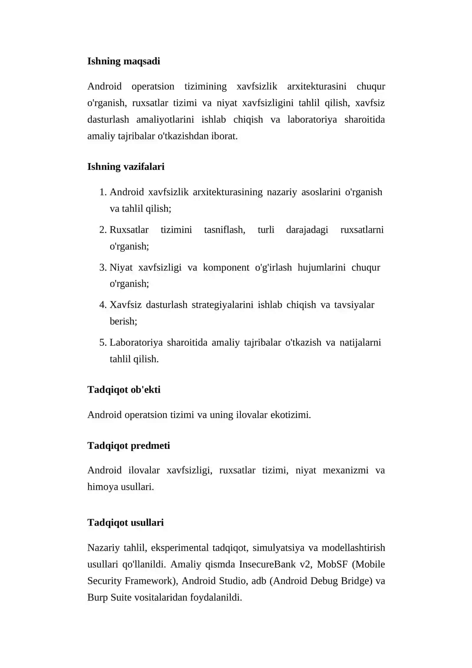 Android ilovalar xavfsizligi va permission modeli 4