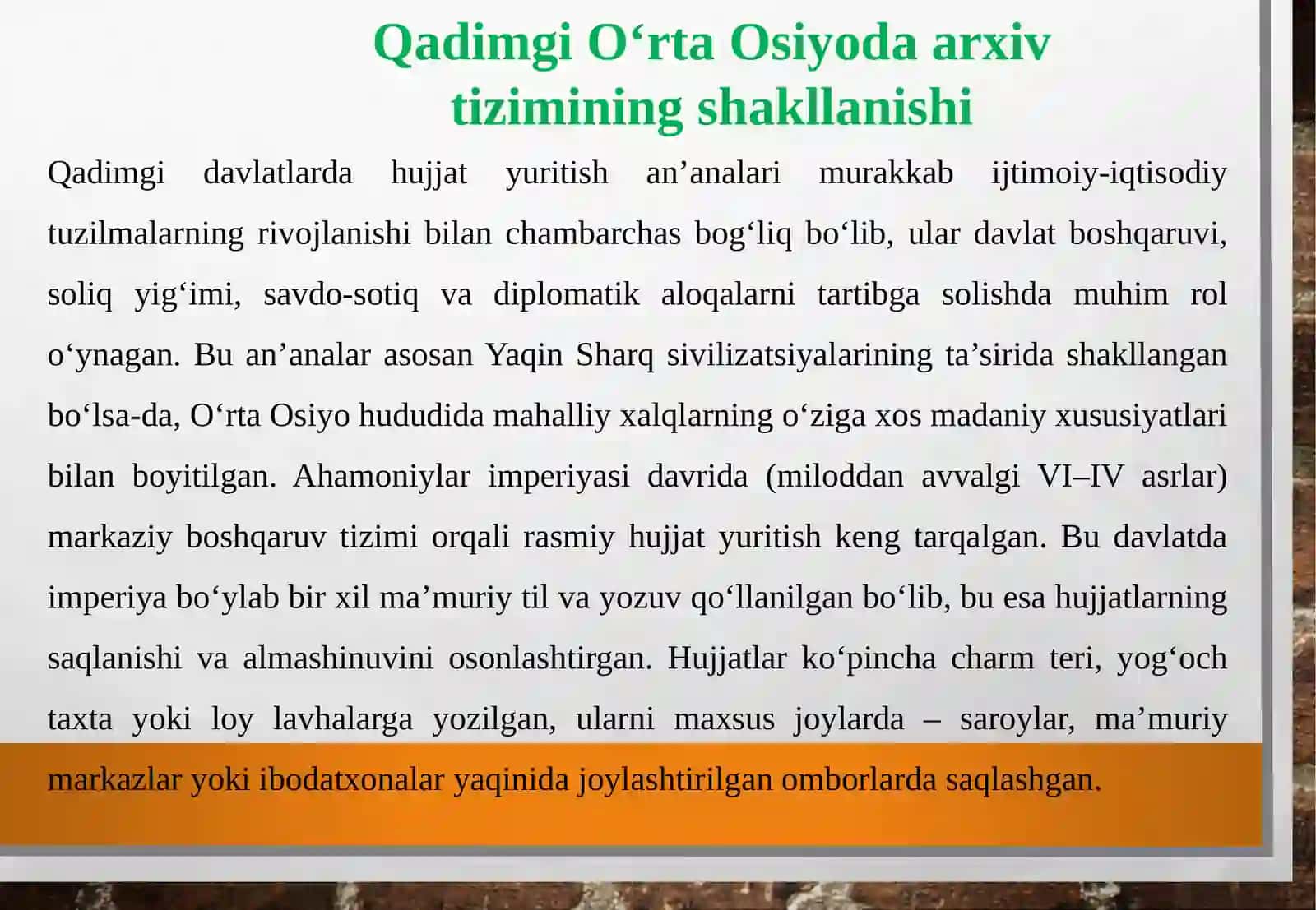 O‘rta Osiyoning qadimgi va o‘rta asar arxivlari 4
