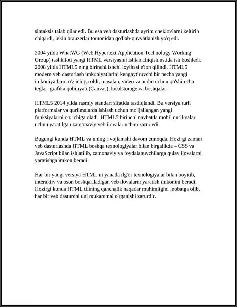 HTML TILI VA UNING STRUKTURASI 4