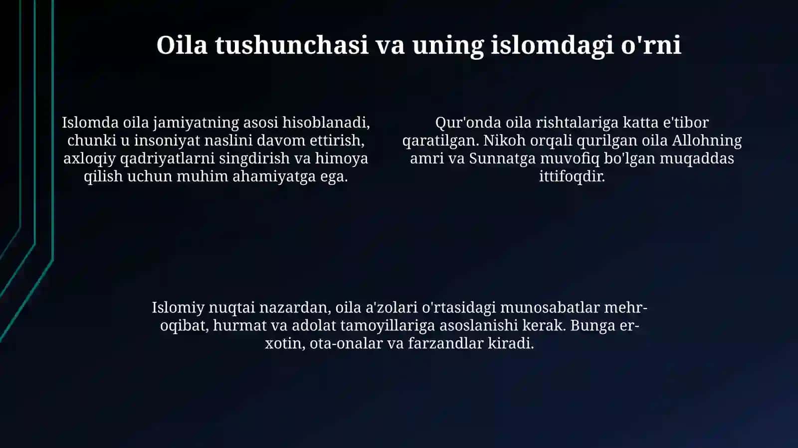 Shayx Muhammad Sodiq Muhammad Yusufning "Baxtiyor oila" asarida islom qadriyatlarining talqini 4