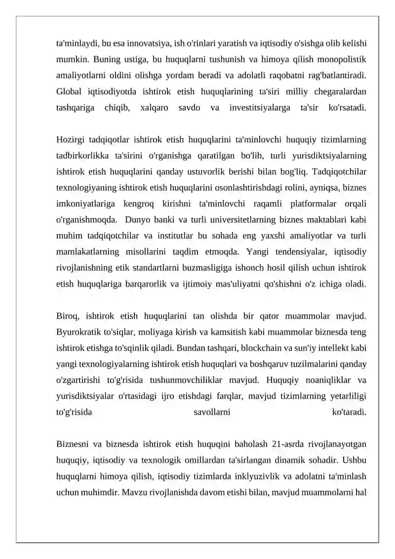 Biznesda ishtirok etish huquqlari: tarixiy tahlil 4
