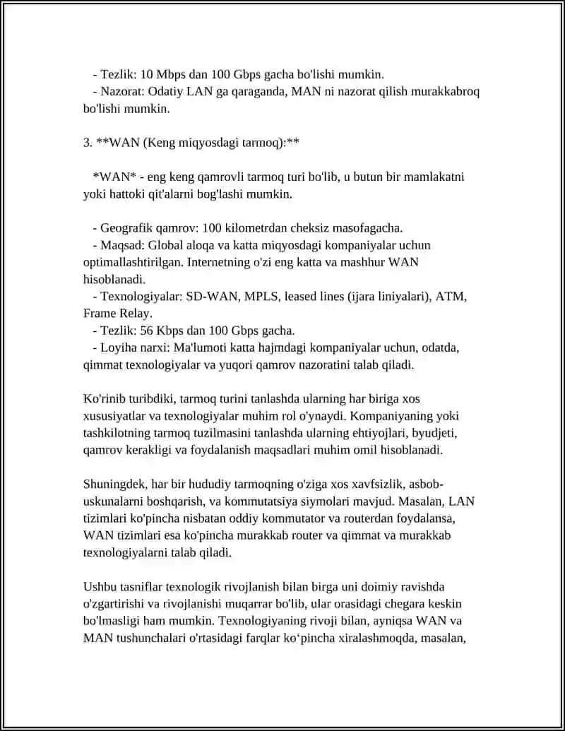 KOMPYUTER TARMOQLARINING TASNIFI 4