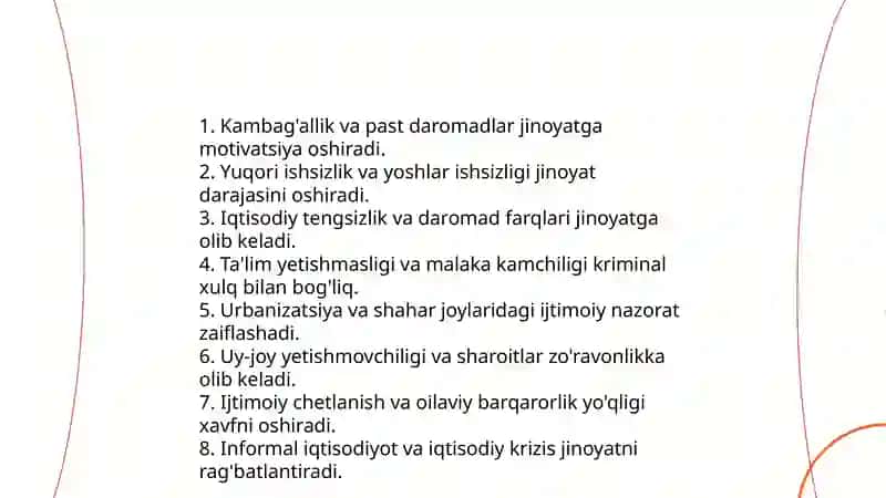 Jinoyatchilik sabablari 4