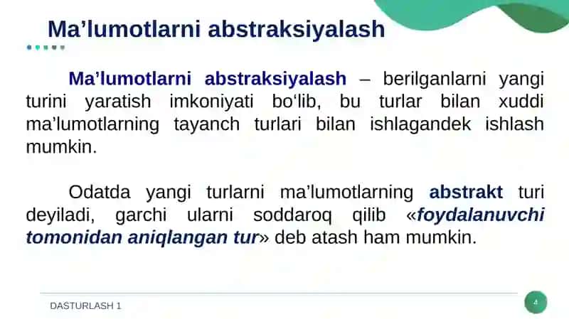 Dasturlash 1 4