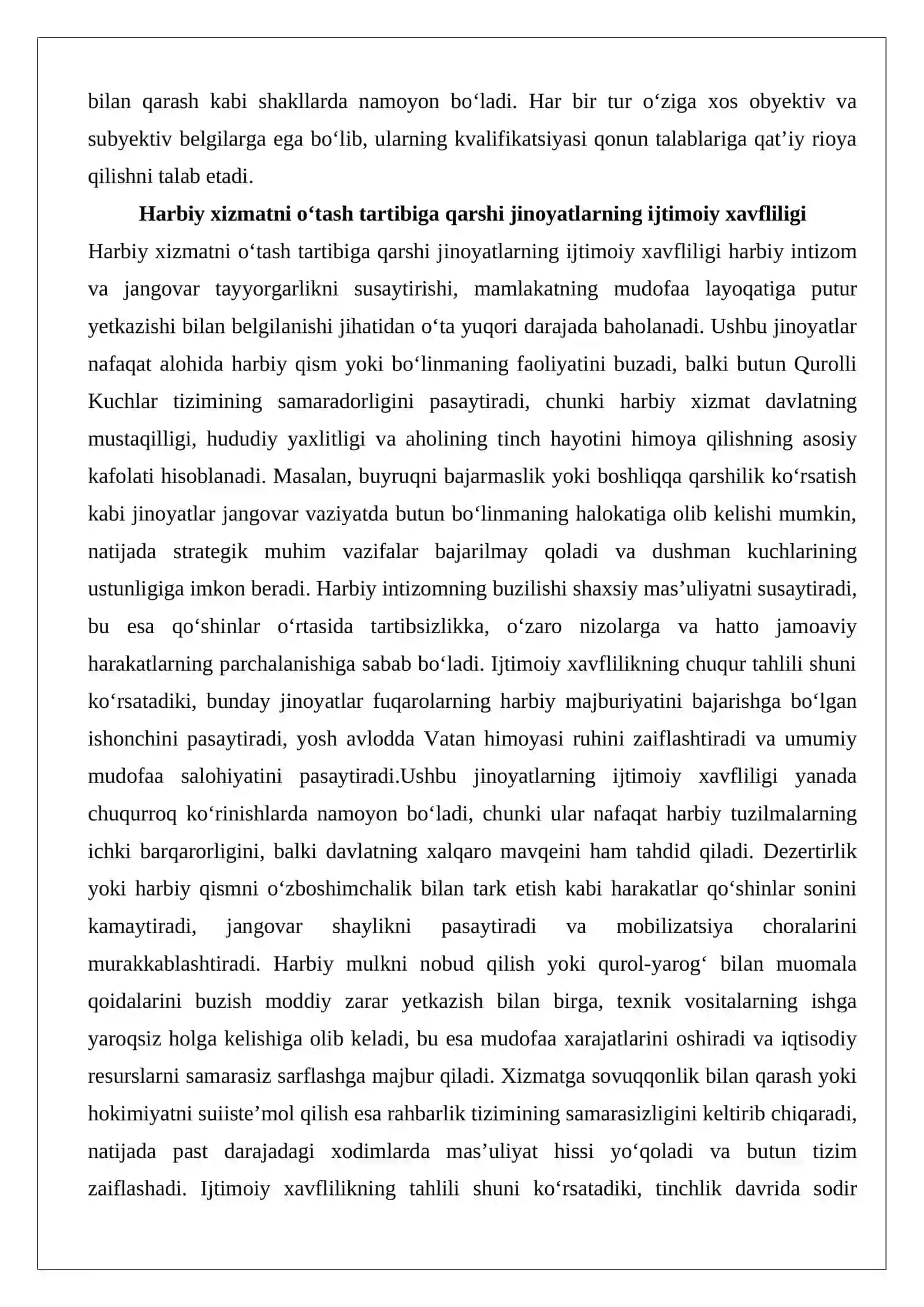 Harbiy xizmatni o‘tash tartibiga qarshi jinoyatlar huquqiy tahlili 4