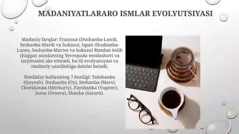Hafta kunlarining nomlanishi. Rim kalendari 4