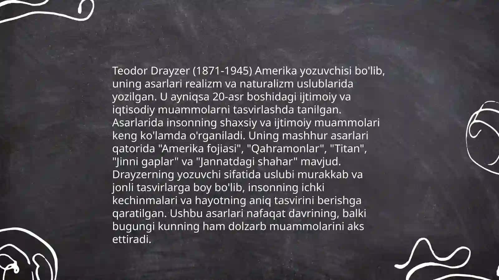 Teodor Drayzerning ijodi va Moliyachi romani tahlili 4