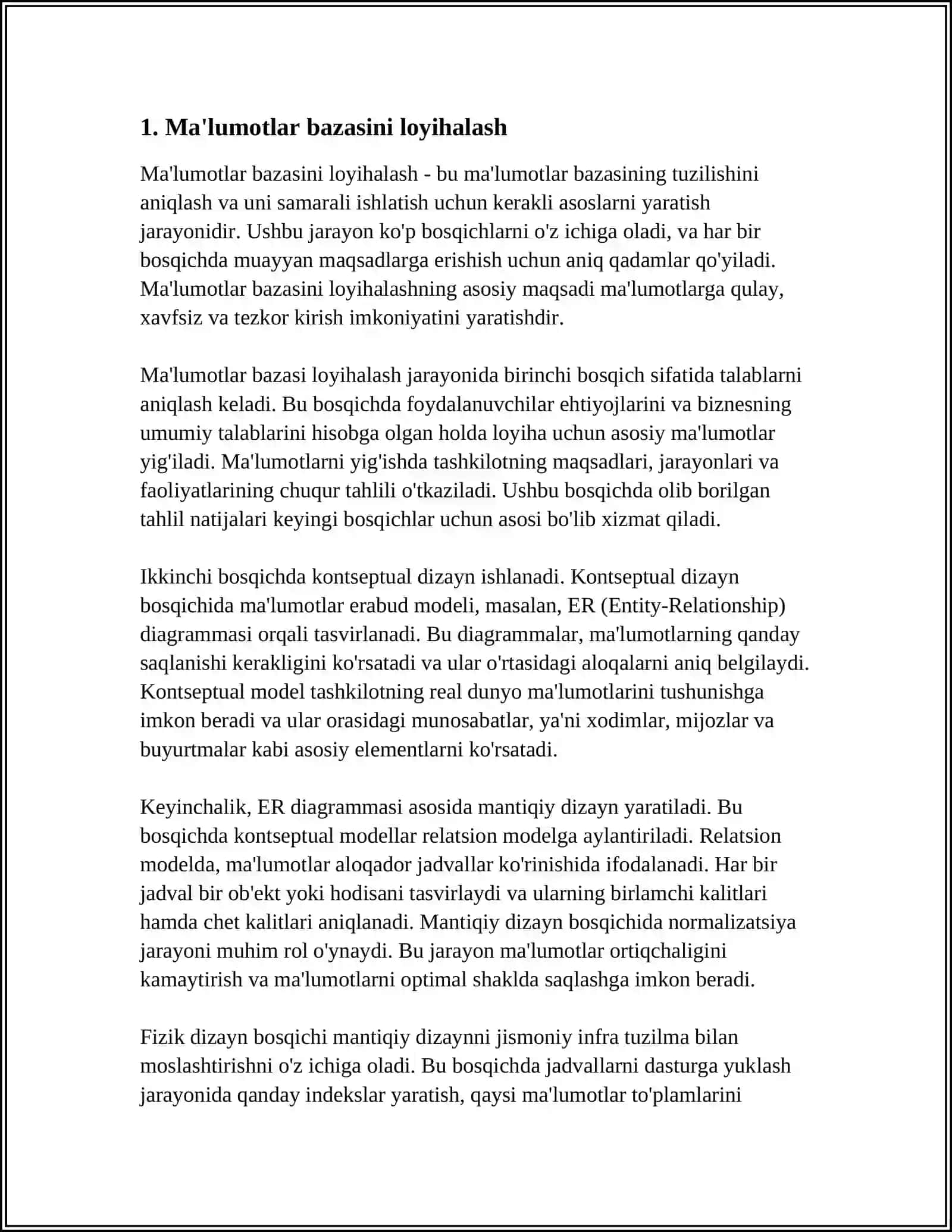 MA’LUMOTLAR BAZASINI YARATISH VA ULARNI STATISTIK QAYTA ISHLASH 4
