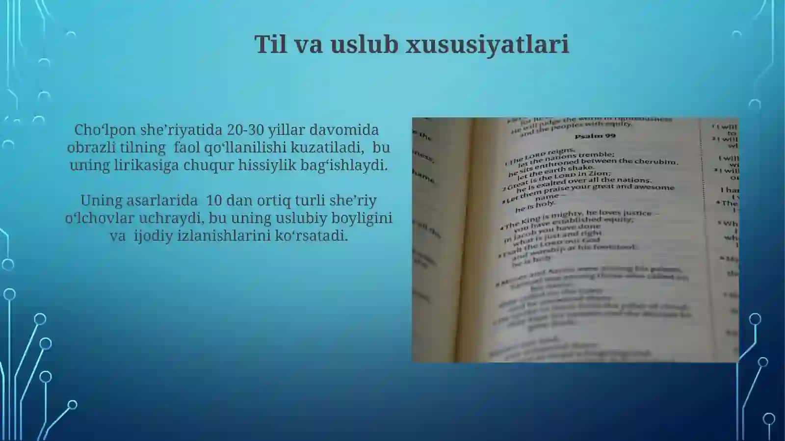 Choʻlpon sheʼrlarini ifodali oʻqish va tahlil qilish 4
