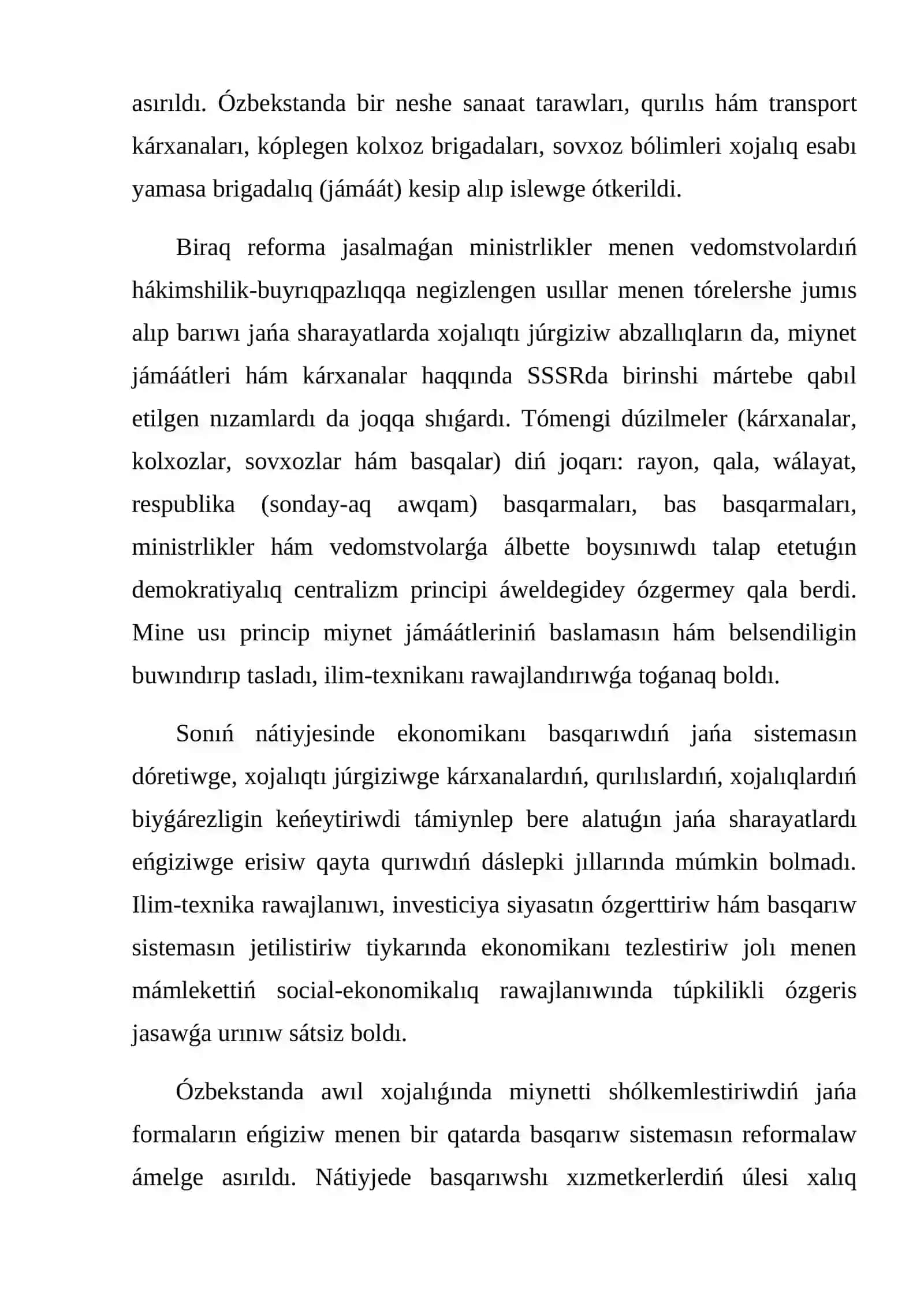 Ǵárezsizlikke erisiw waqtında Ózbekstandaǵı social-siyasiy processler 4