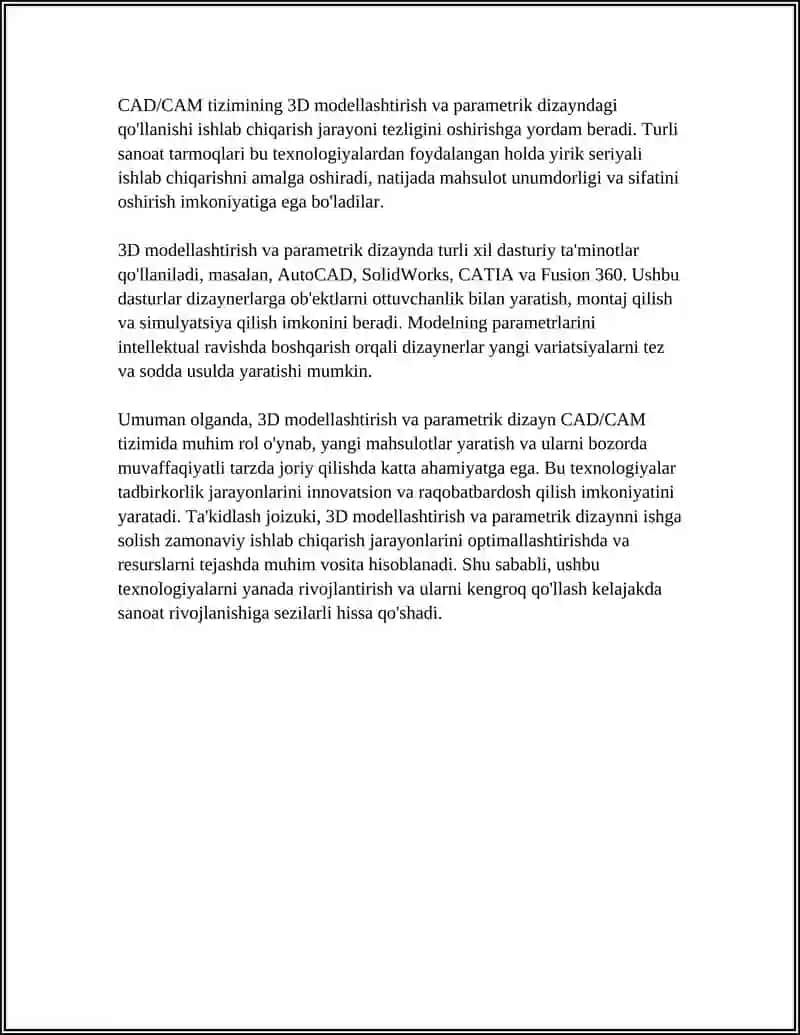 CAD/CAM TIZIMINING IMKONIYATLARI 4