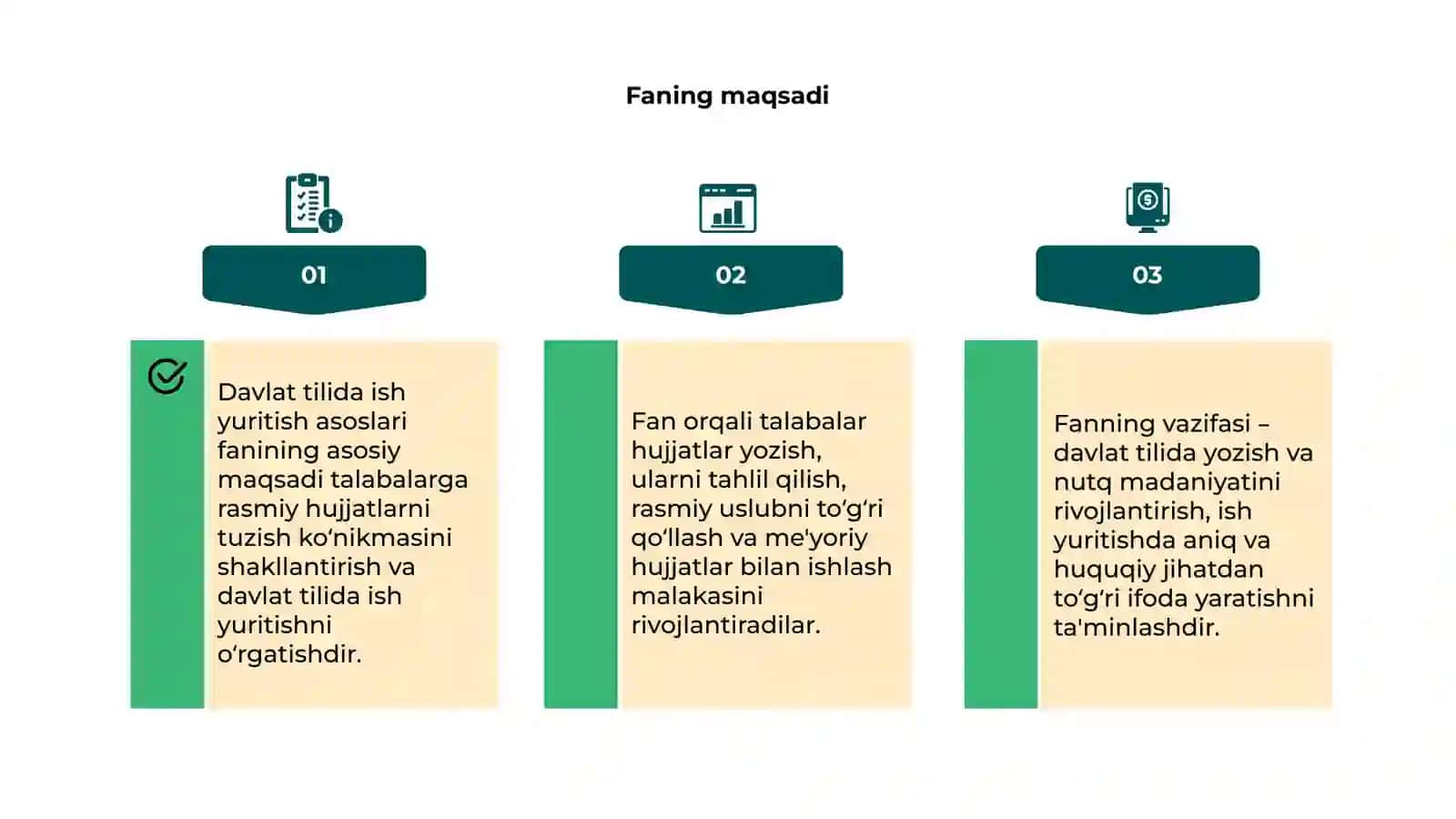 Davlat tilida ish yuritish asoslari fanining maqsad va vazifasi 4