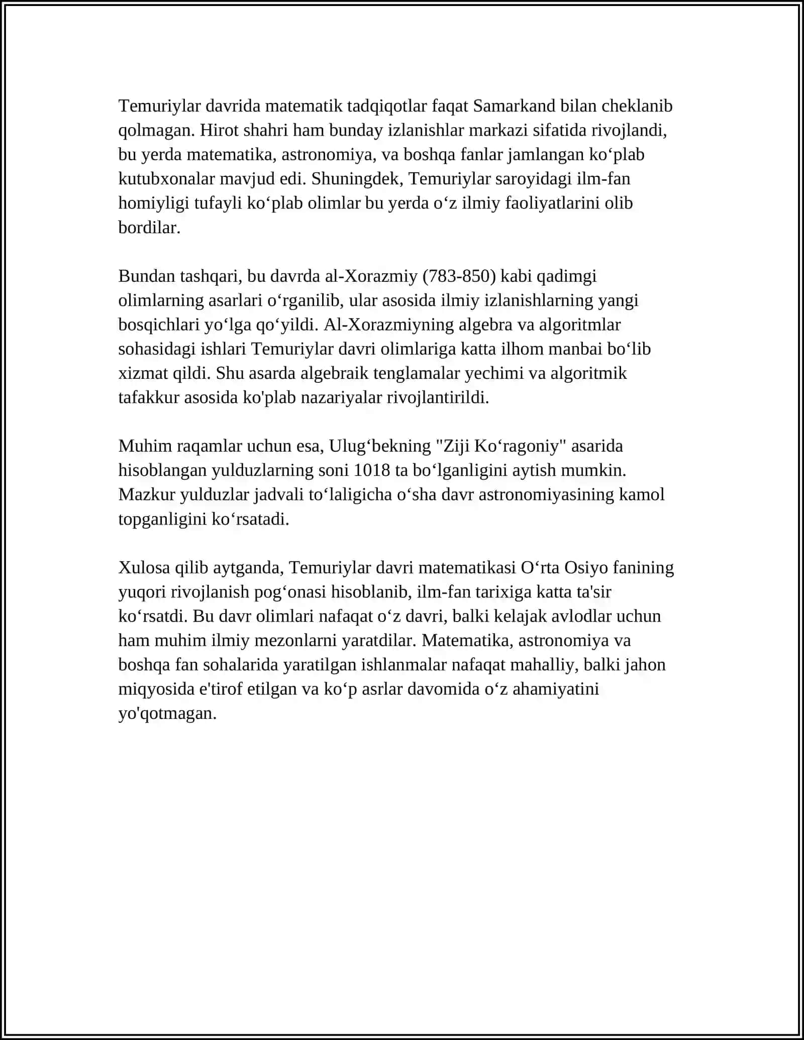 TEMURIYLAR DAVRIDA ILM-FAN TARAQQIYOTI (2-RENESANS XIV-XV ASARLAR) 4