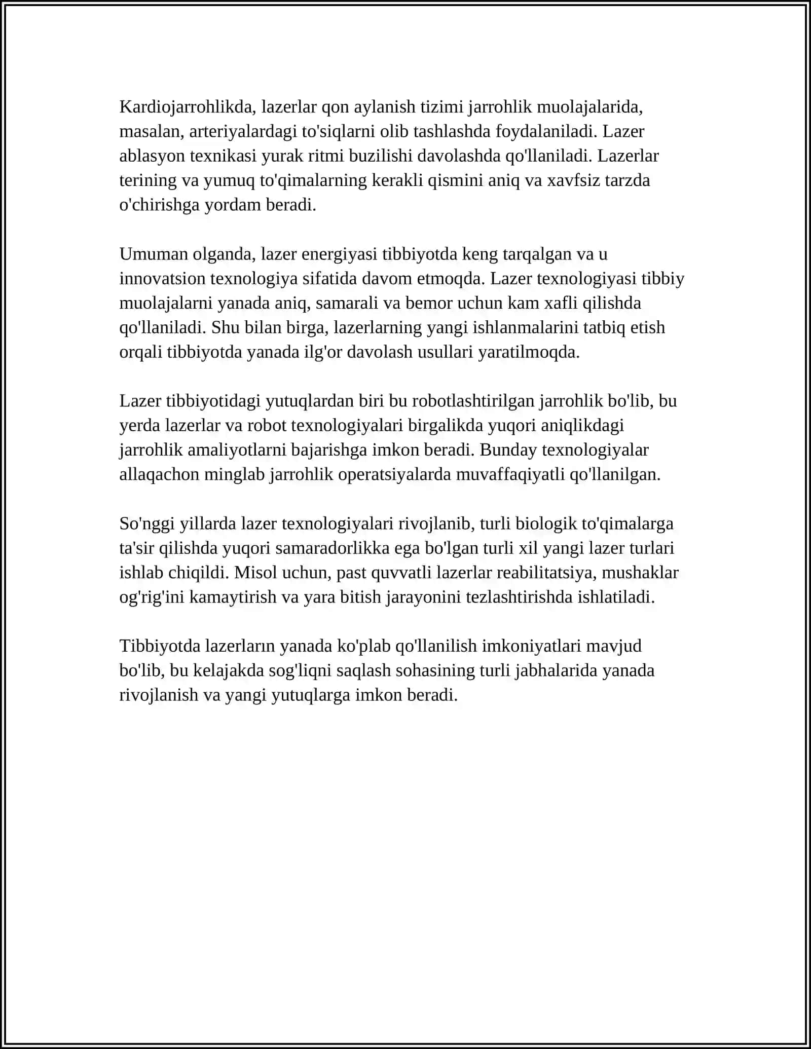 LAZERNING TIBBIYOTDA QOʻLLANISHI 4