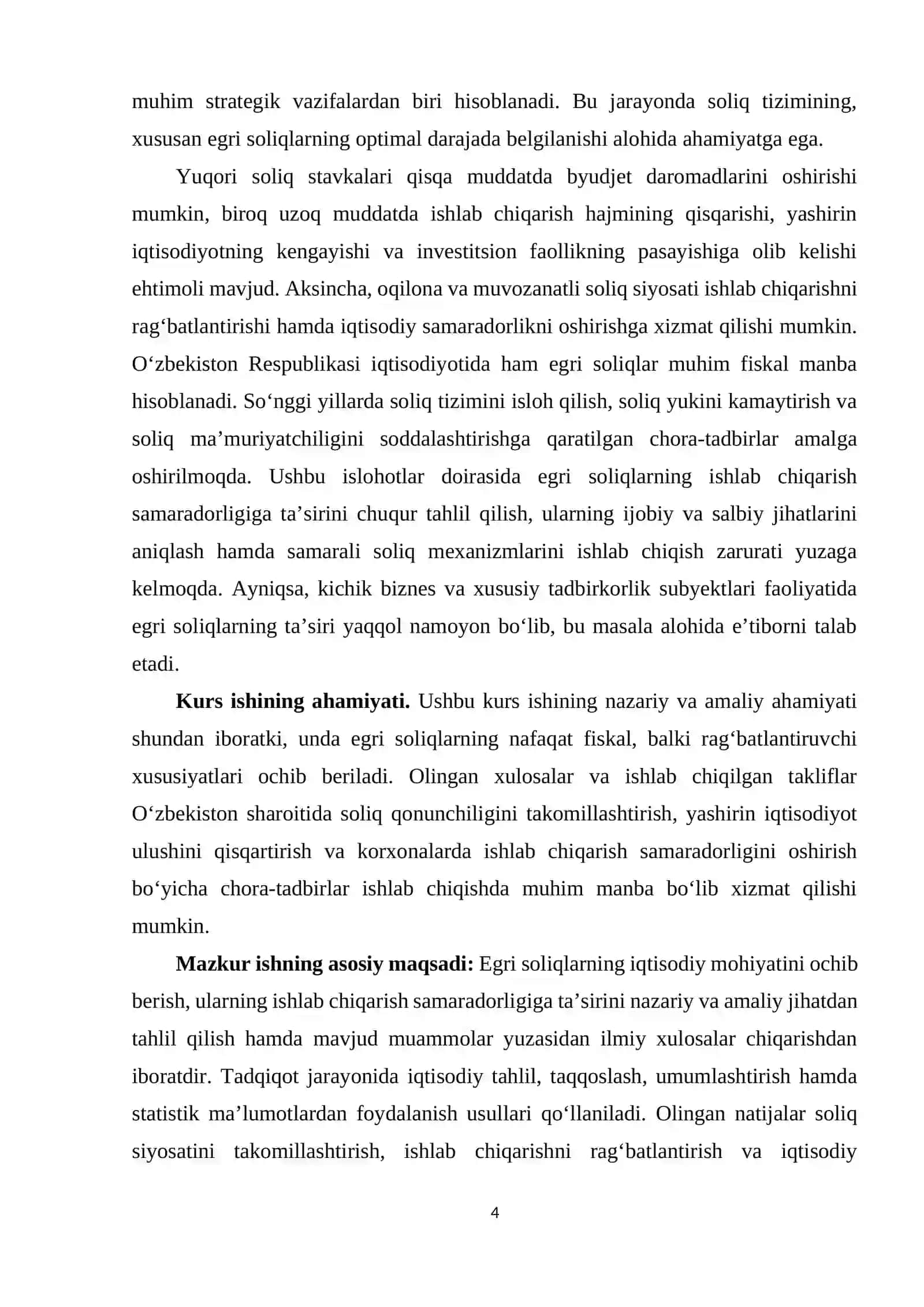 Egri soliqlar va ularni ishlab chiqarish samaradorligiga ta’sirining tahlili 4