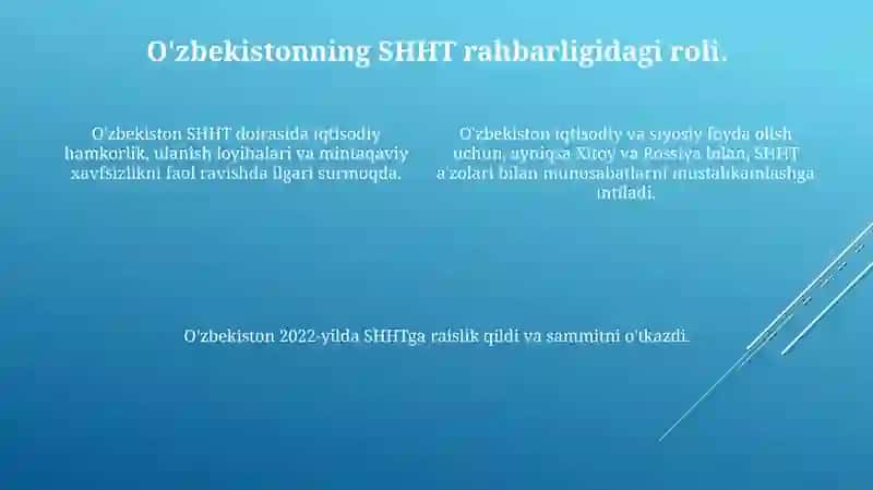 O'zbekistonning SHHT bilan aloqalari 4