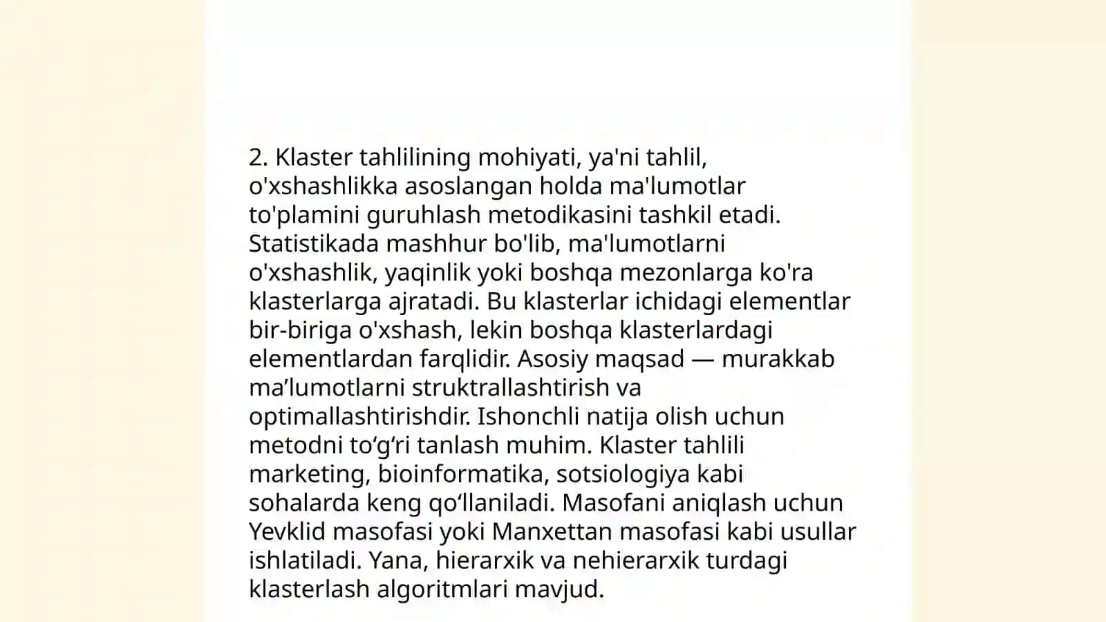 Klaster tizimlarini o‘rganish 4