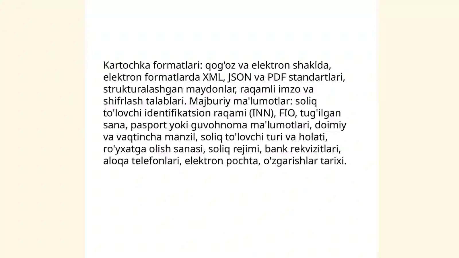 Davlat soliq xizmati organlarida soliq tolovchilarning shaxsiy kartochkalarini yuritish tartibi 4
