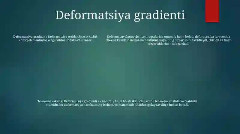Deformatsiyalanuvchi Jism Nuqtalaridagi Umumlashgan Hajmiy Holati 4