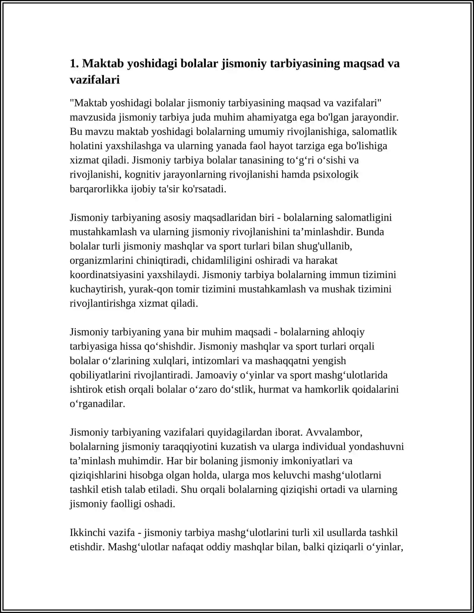 MAKTAB YOSHIDAGI BOLALAR JISMONIY TARBIYASI 4