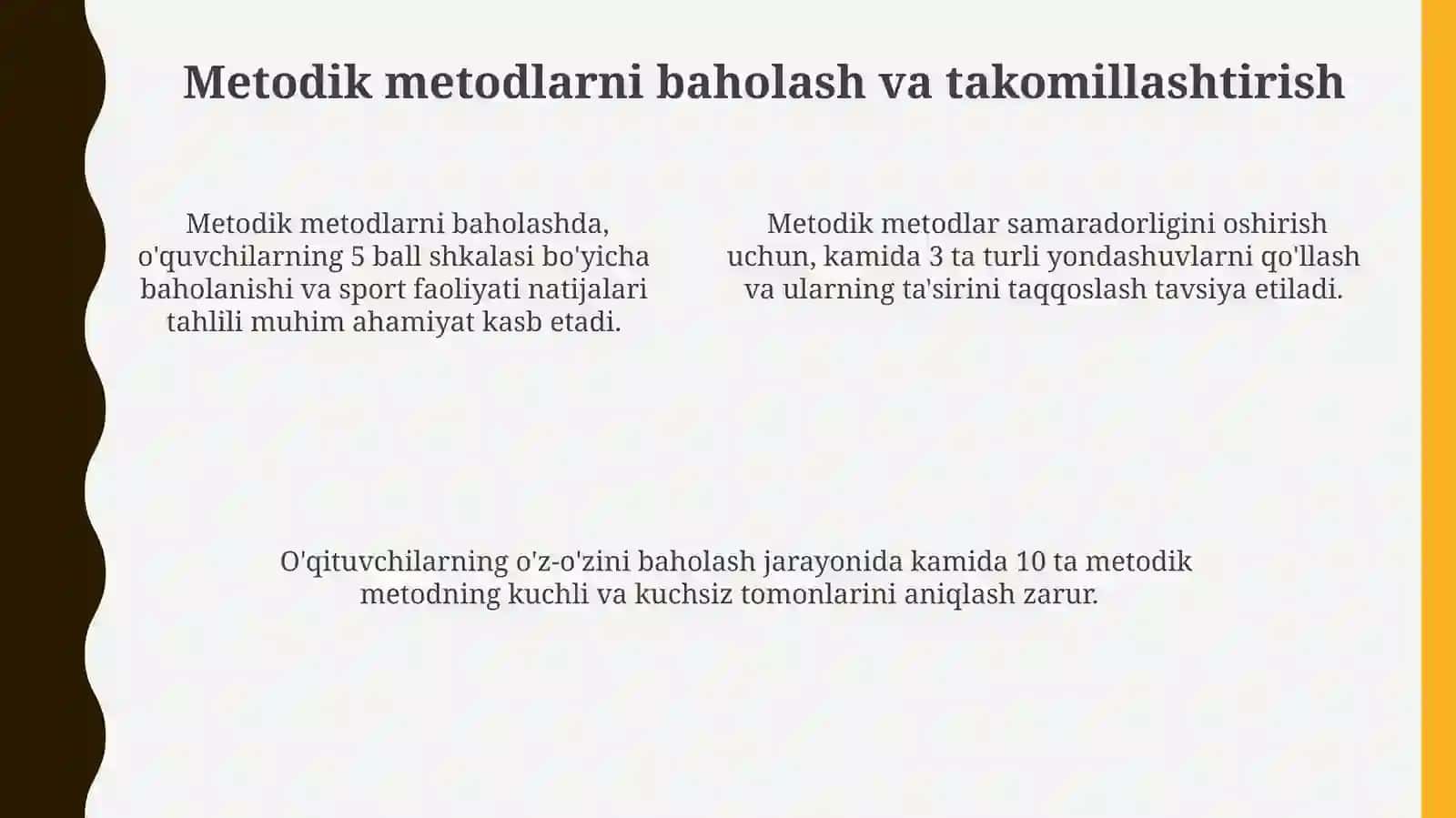 Metodik metodlarni o'qituvchilar tomonidan qo'llash 4
