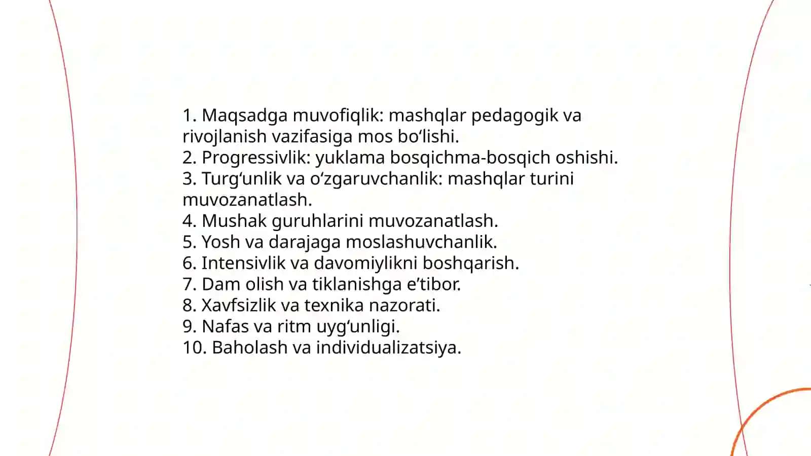 Umumiy rivojlantiruvchi mashqlar majmuosini tuzish 4