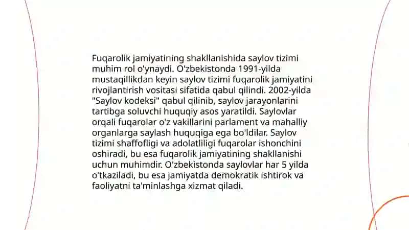 Oʻzbekistonda demokratik fuqarolik jamiyati asoslarining shakllanishi amalga oshirilgan siyosiy islohotlar 4