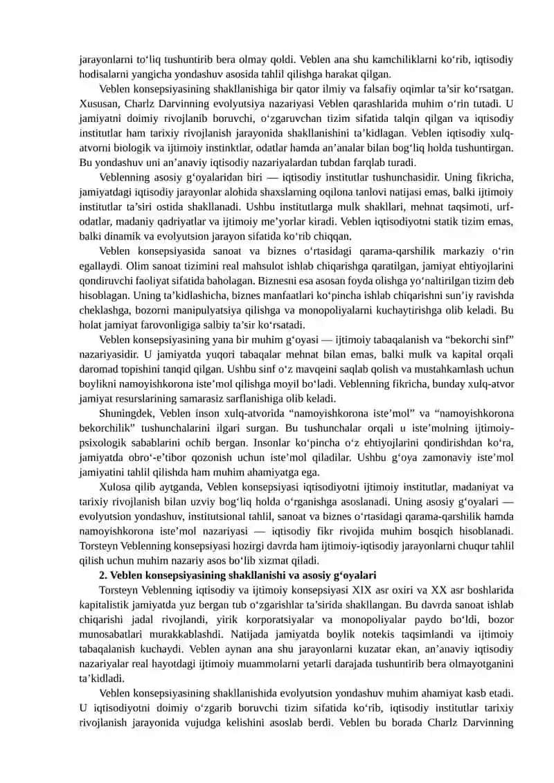 Torsteyn Veblenning konsepsiyasi 4