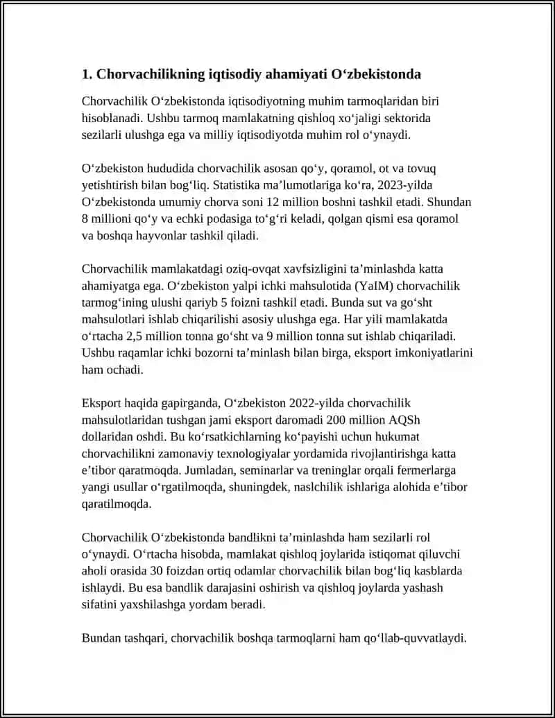 O‘ZBEKISTONDA CHORVACHILIKNI RIVOJLANTIRISH ISTIQBOLLARI 4