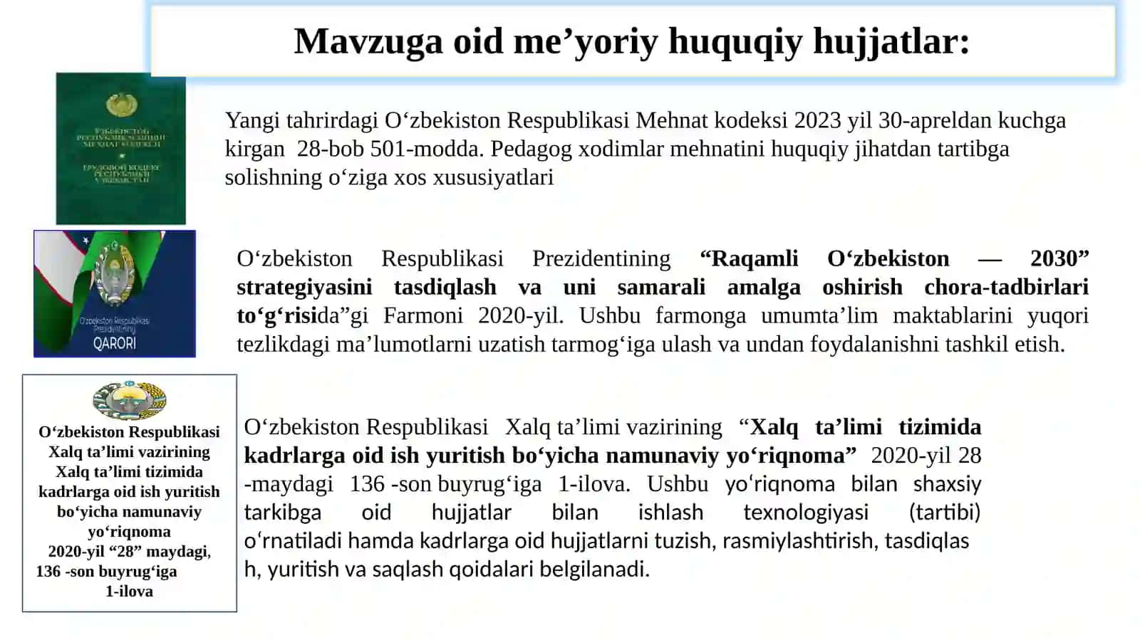 Maktabda kadrlarga oid hujjatlarning to‘g‘ri yuritilishini ta’minlash 4