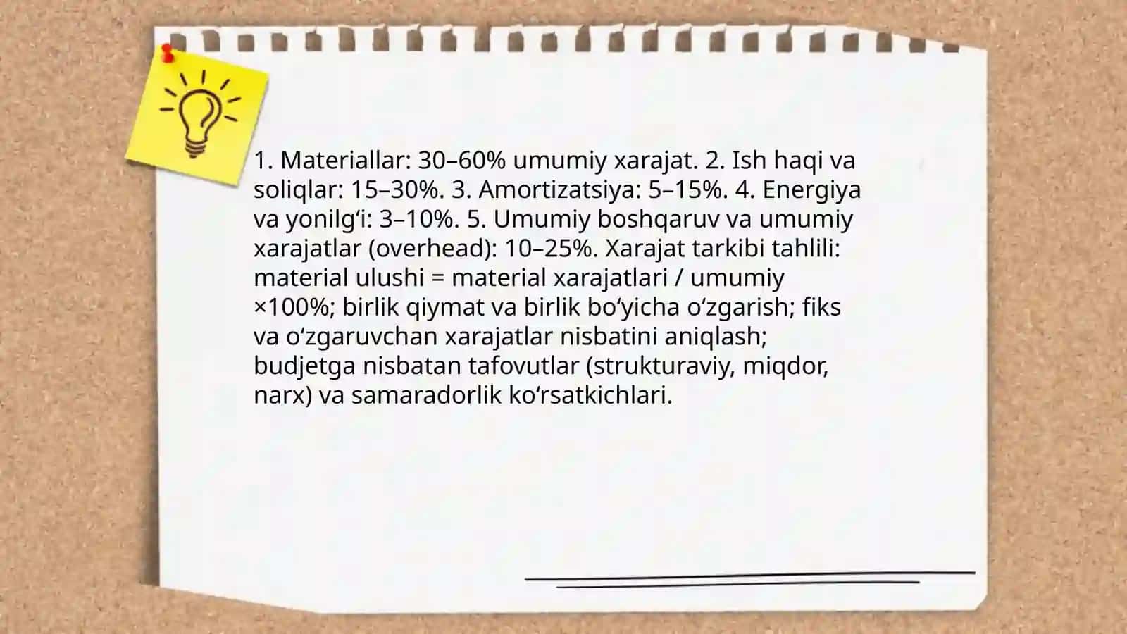 Ishlab Chiqarish Xarajatlari Auditi Natijalarini Umumlashtirish 4