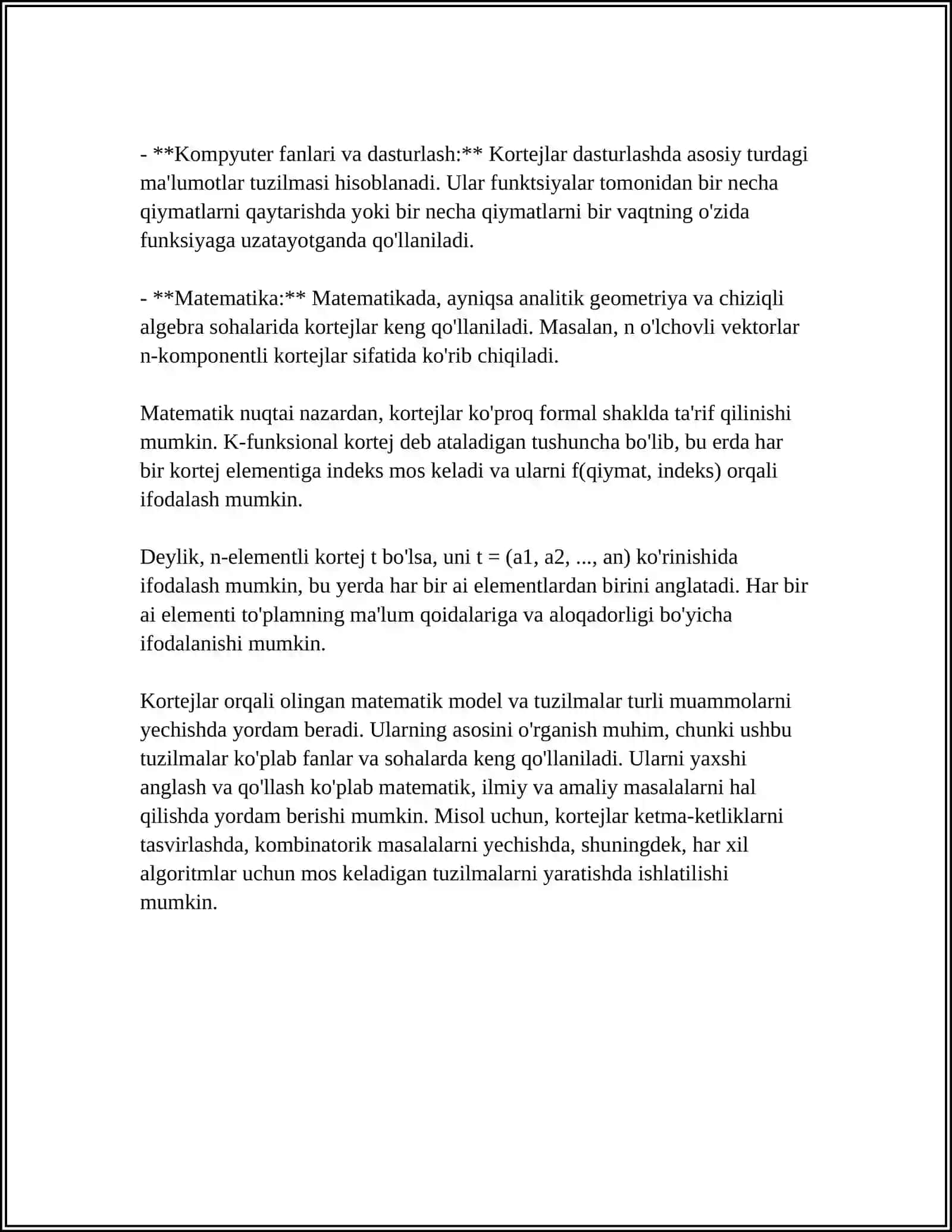 PYTHON DASTURLASH TILIDA KORTEJLAR VA ULAR BILAN ISHLASH FUNKSIYALARI 4
