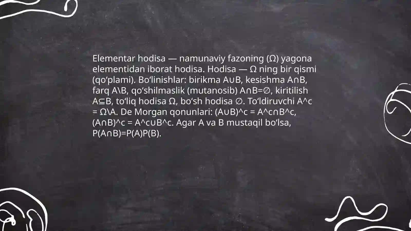 Elementar hodisalar fazosi 4