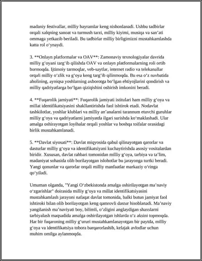 YANGI ÒZBEKISTONDA AMALGA OSHIRILAYOTGAN MA'NAVIY ÒZGARISHLAR 4