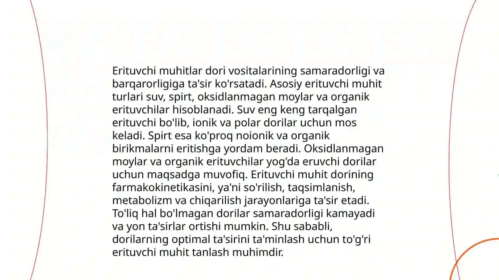 Erituvchi muhiti va uni dori vositalarining biosamaradorlikka ta'siri 4