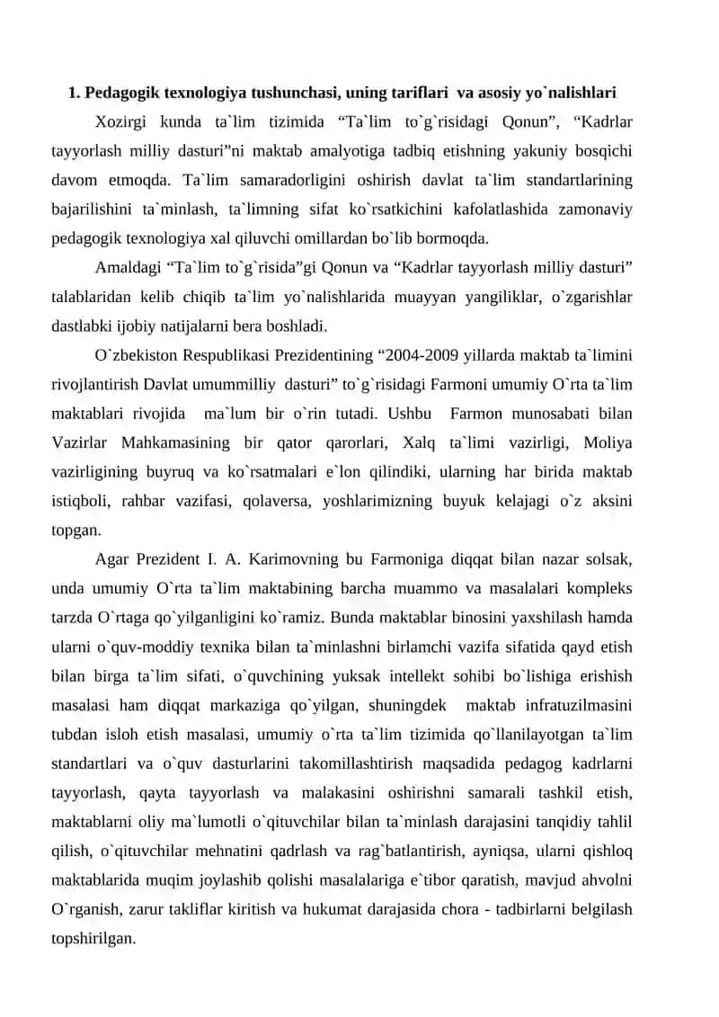 Pedagogik texnologiya kontseptsiyasi va zamonaviy pedagogik texnologiyalar 4