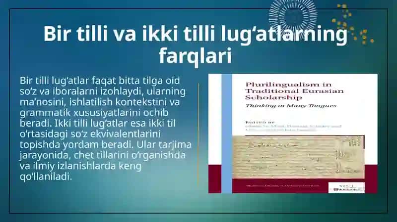 Bir tilli va ikki tilli lug'atlar bilan ishlash; O'zbekistondagi tibbiy soha olimlarining asarlari bilan tanishish 4