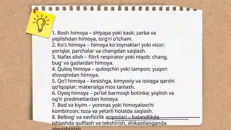 Duradgorlik dastgohlari va asboblaridan foydalanishda texnika xavfsizligi 4