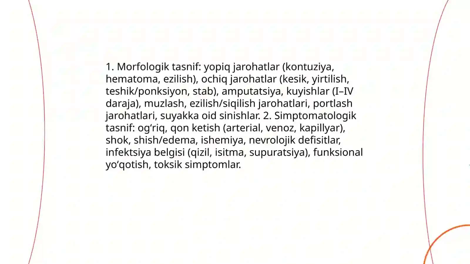 FAVQULODDA VAZIYATLARDA VUJUDGA KELUVCHI JAROHATLANISH O'CHOQLARINING TIBBIY TAKTIK TAVSIFI 4