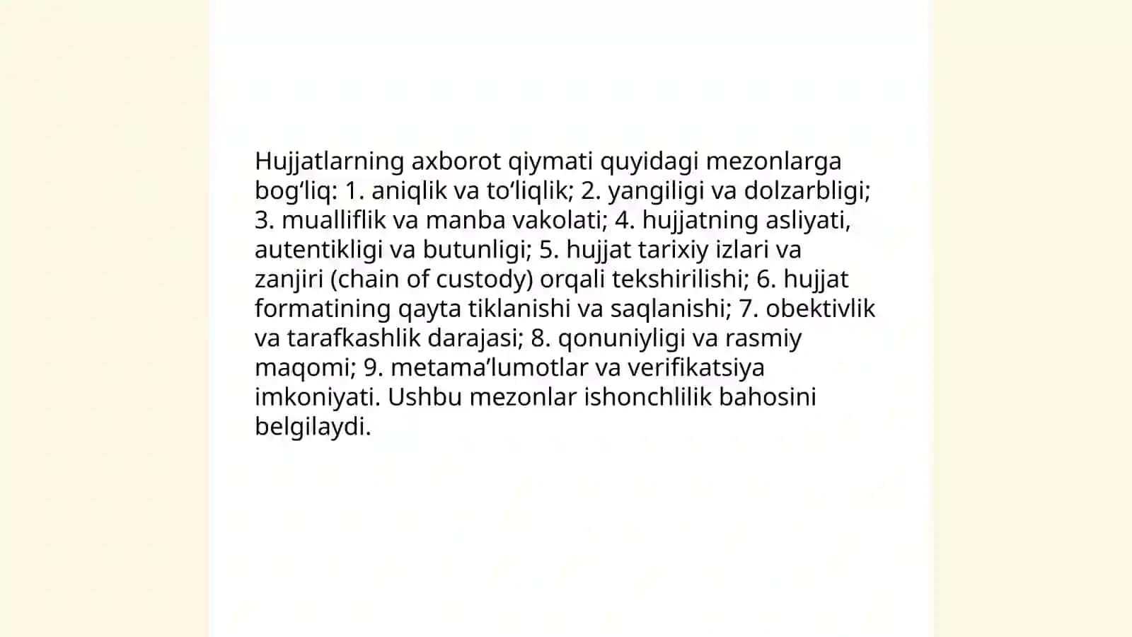 Hujjat oqimi axborot manbai sifatida 4