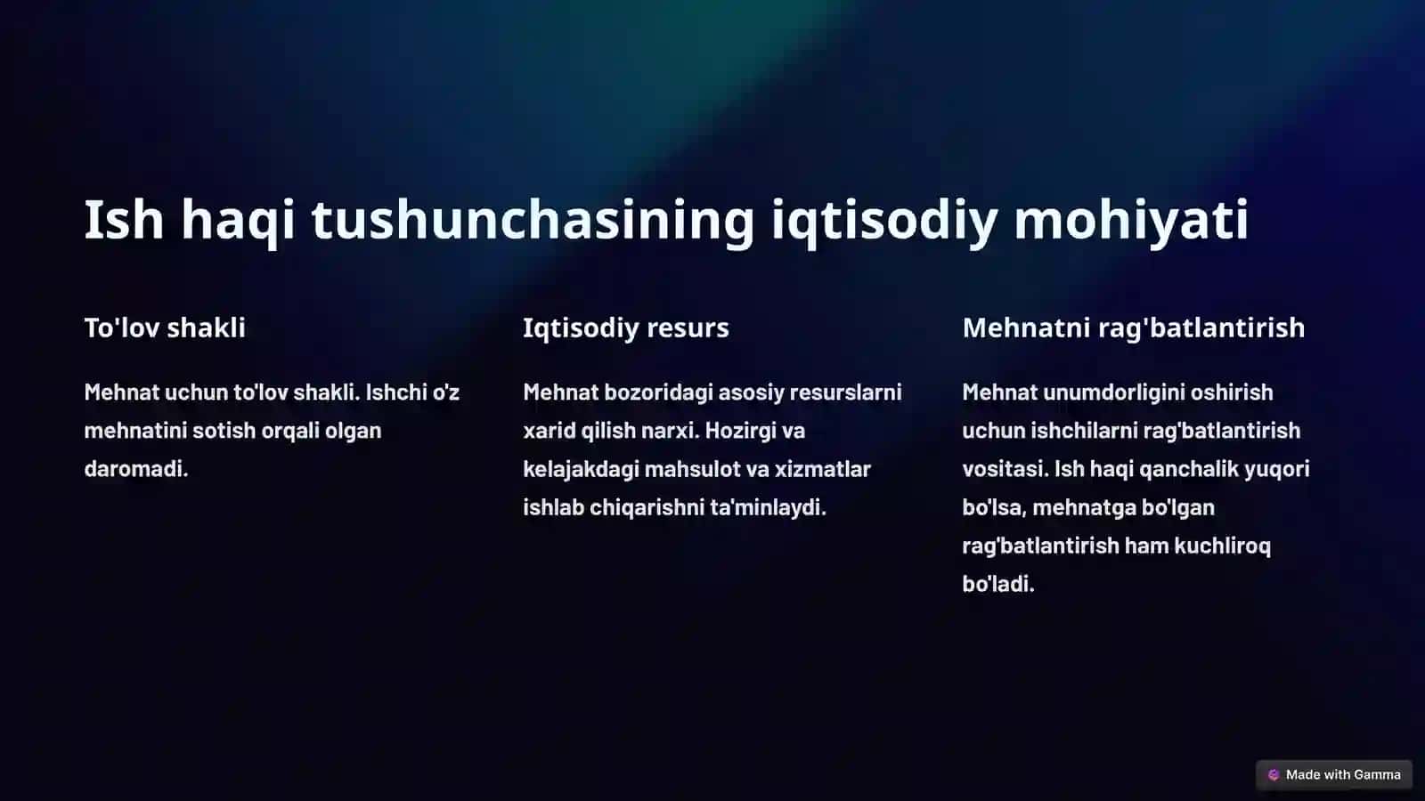 Mehnat bozorining mikroiqtisodiy modellarida ish haqining mohiyati 4