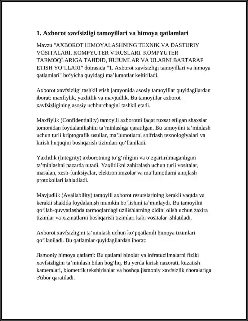 Axborot himoyalashning texnik va dasturiy vositalari 4