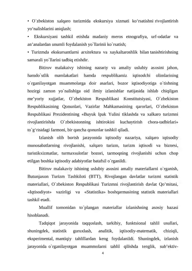 O’zbekistonda ekskursion xizmatlar va ularni tashkil qilish 4
